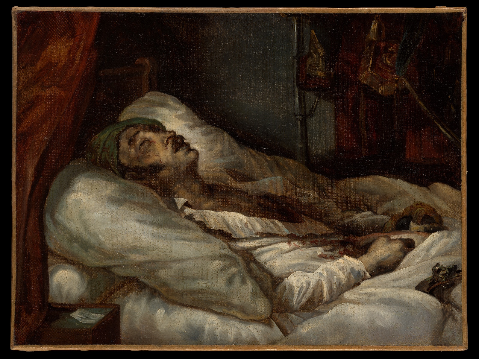 General Letellier lies on his deathbed in a close, unsentimental painting by Théodore Géricault.